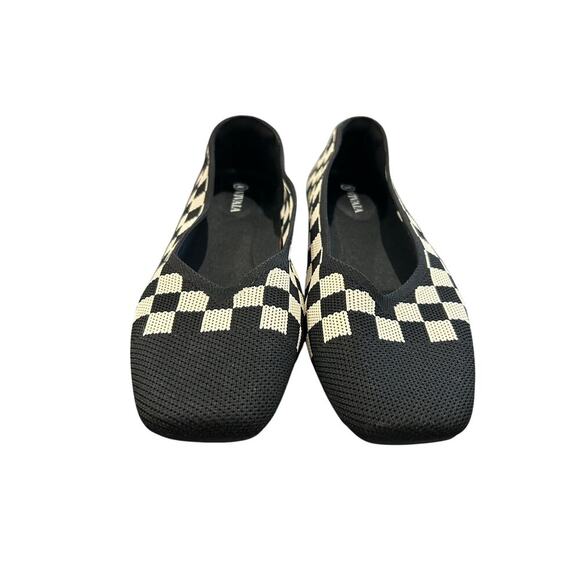 VIVAIA Margot 2.0 Square Toe V-Cut Flats Checker Print Size 39.5 - Picture 2 of 7